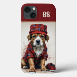 Funda Para iPhone 13 perro casero escocés en kilt y cap