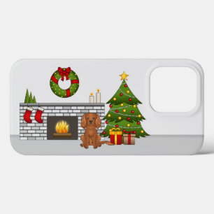 Funda Para iPhone 13 Pro Perro Cavalier de Ruby en una habitación festiva d