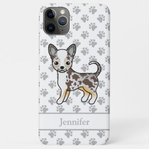 Funda Para iPhone 11 Pro Max Perro Chihuahua de Pelaje Liso Merle de Chocolate 