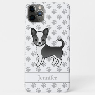 Funda Para iPhone 11 Pro Max Perro Chihuahua de Pelaje Liso Negro y Blanco & No