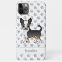 Perro Chihuahua de Pelo Liso Tricolor Negro & Nomb