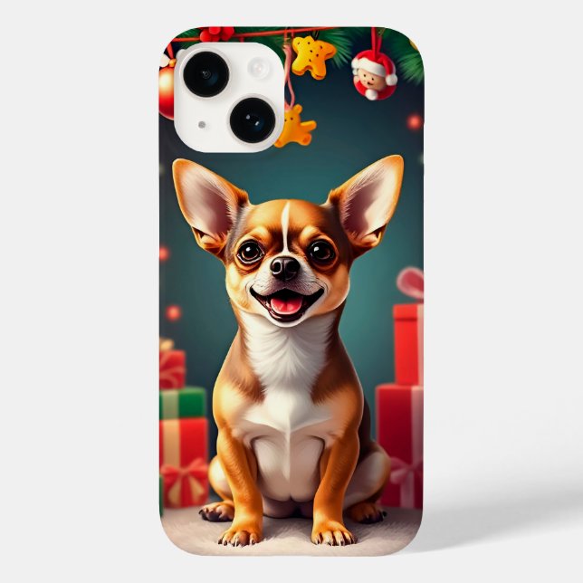 Funda De Case-Mate Para iPhone Perro Chihuahua sonriente (Reverso )