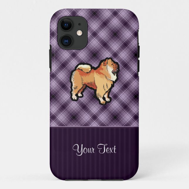 Funda De Case-Mate Para iPhone Perro chino de perro chino púrpura (Reverso)