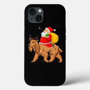 Funda Para iPhone 13 Perro Cocker Spaniel Lighting Xmas Santa Claus Rid