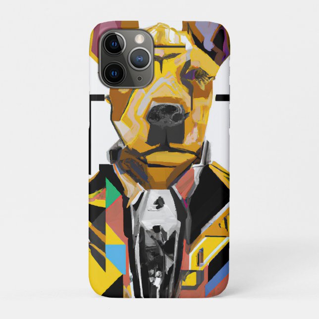 Funda De Case-Mate Para iPhone Perro con traje: Arte digital (Reverso)