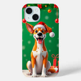 Funda Para iPhone 15 Perro cutto santa