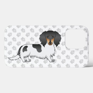 Funda Para iPhone 13 Pro Perro Dachshund de pelo largo piebald negro y marr
