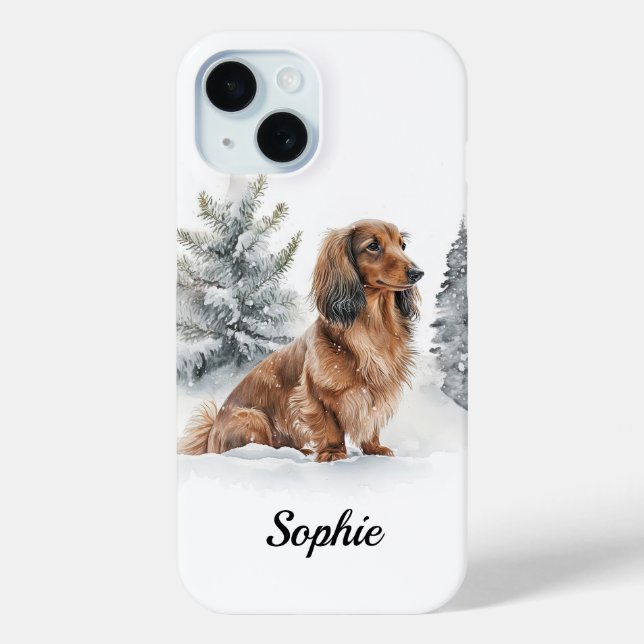 Funda De Case-Mate Para iPhone Perro Dachshund Doxie Sausage De Larga Duración En (Reverso )