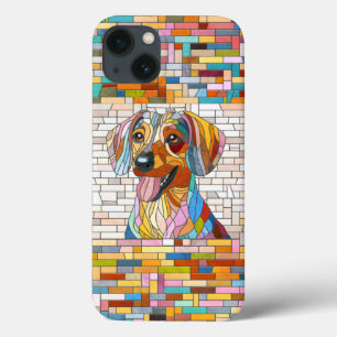 Funda Para iPhone 13 Perro Dachshund - mosaico doxie-colorido