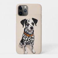 Perro dálmata con manchas negras y collar