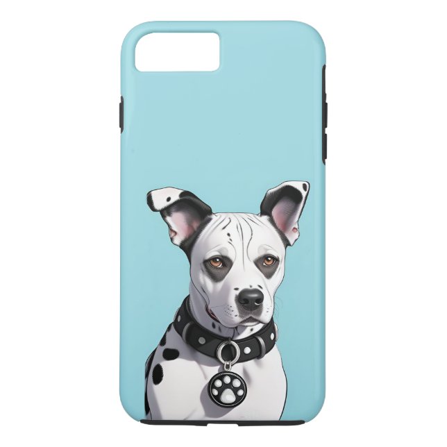 Funda De Case-Mate Para iPhone Perro dálmata con manchas negras y collar (Reverso)