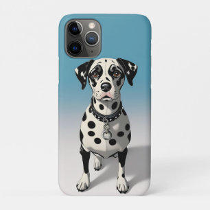 Funda Para iPhone 11 Pro Perro dálmata con manchas negras y collar