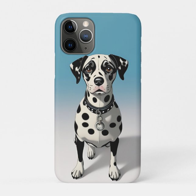Funda De Case-Mate Para iPhone Perro dálmata con manchas negras y collar (Reverso)