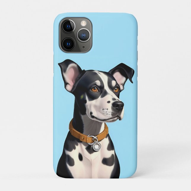 Funda De Case-Mate Para iPhone Perro dálmata con manchas negras y collar (Reverso)