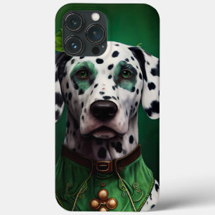 Funda Para iPhone 13 Pro Max Perro dálmata con vestido del día de San Patricio