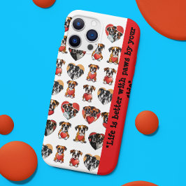Funda Para iPhone 11 Pro Perro de Boxer romántico con acuarela del corazón 