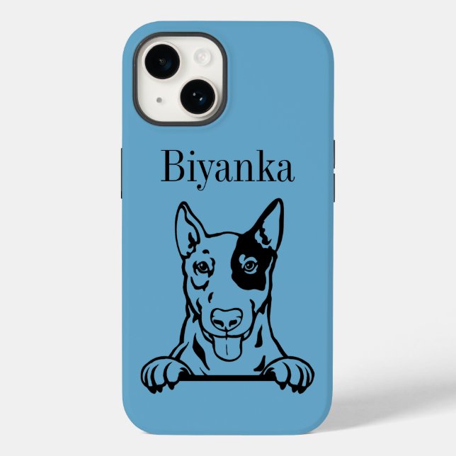 Funda De Case-Mate Para iPhone perro de bullterrier en inglés (Reverso )
