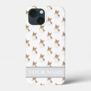 Funda Para iPhone 13 Mini Perro de corgi blanco y rojo personalizado