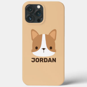 Funda Para iPhone 13 Pro Max Perro de Corgi con nombre personalizado