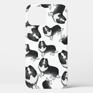 Funda Para iPhone 12 Perro de dibujos animados de oveja Shetland Bi-Neg