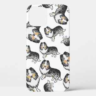 Funda Para iPhone 12 Perro de dibujos animados de oveja Shetland Blue M