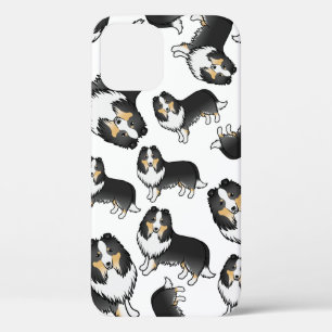 Funda Para iPhone 12 Perro de dibujos animados de oveja Shetland tricol