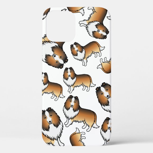 Funda De Case-Mate Para iPhone Perro de dibujos animados de raza Shetland Sheepdo (Reverso )