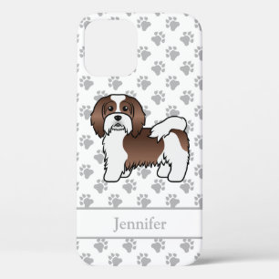 Funda Para iPhone 12 Perro De Dibujos Animados Havanés De Chocolate Y B