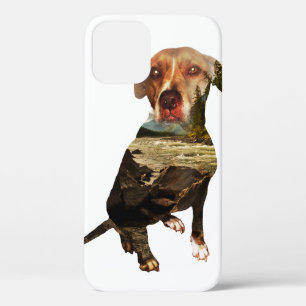 Funda Para iPhone 12 perro de doble exposición