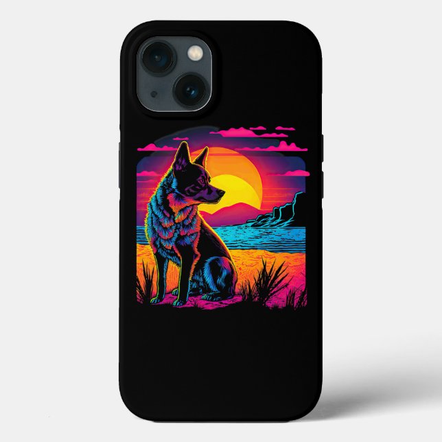 Funda De Case-Mate Para iPhone Perro de ganado australiano retro estético 17 (Reverso )