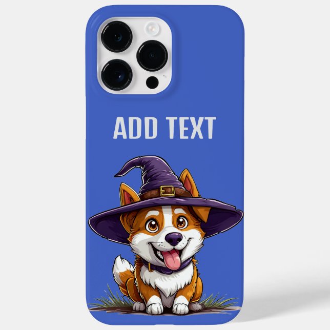 Funda De Case-Mate Para iPhone Perro de Halloween con sombrero de bruja (Reverso)