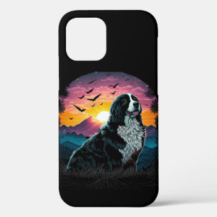 Funda Para iPhone 12 Perro de montaña de Berna con vistas al amanecer d