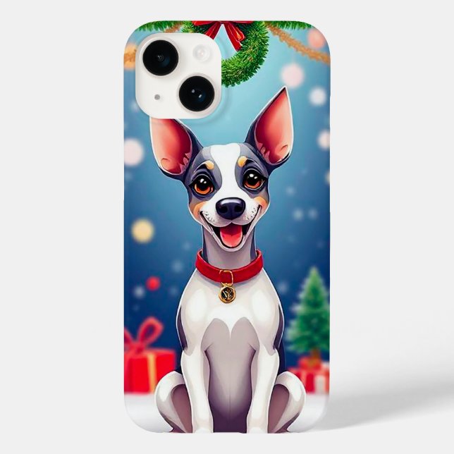 Funda De Case-Mate Para iPhone Perro de Navidad lindo (Reverso )