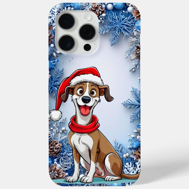Funda De Case-Mate Para iPhone Perro de navidades curados (Reverso )