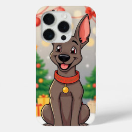 Funda Para iPhone 15 Pro Perro de navidades Cute