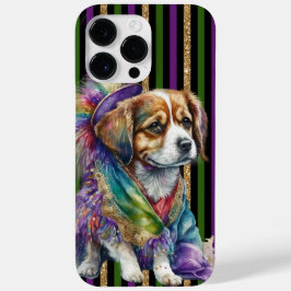 FUNDA PARA iPhone 14 PRO MAX DE Case-Mate PERRO DE ORO VERDE NEGRO MARDI GRAS PERRO DE PUBRE