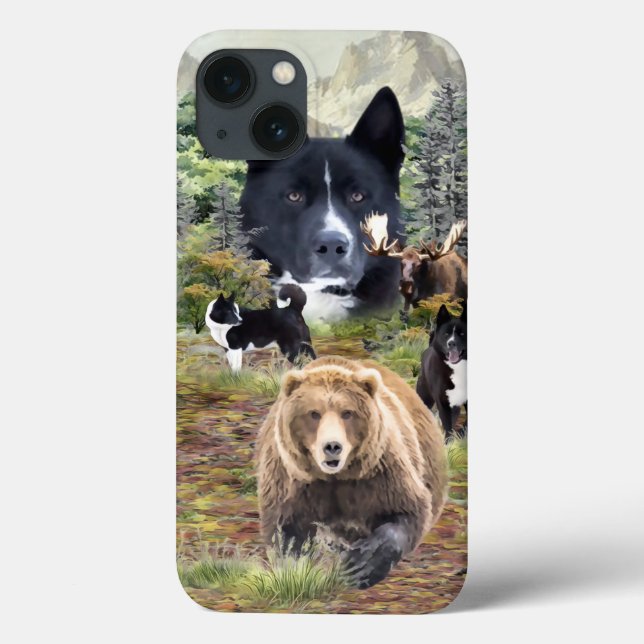 Funda De Case-Mate Para iPhone Perro de oso de Karelian (Reverso)