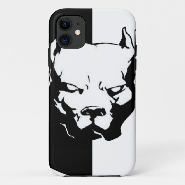 Funda De Case-Mate Para iPhone Perro de Pitbull (Reverso)