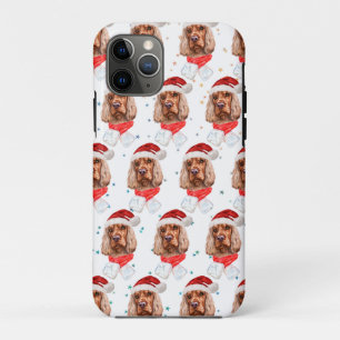 Funda Para iPhone 11 Pro Perro de raza Cocker Spaniel inglés Navidad