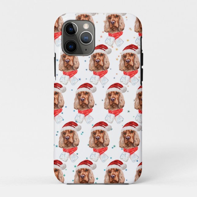 Funda De Case-Mate Para iPhone Perro de raza Cocker Spaniel inglés Navidad (Reverso)