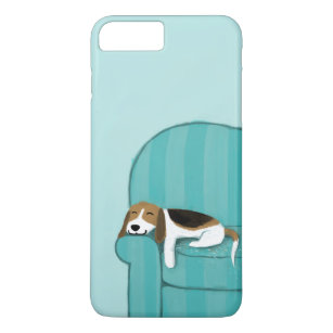 Funda Para iPhone 8 Plus/7 Plus Perro de sofá feliz   Beagle Cute   Arte de animal