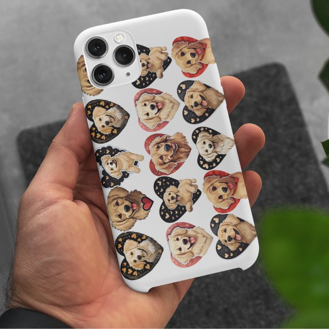 Funda De Case-Mate Para iPhone Perro de Valentine Golden Retriever (Valentine Golden Retriever Dog Case-Mate iPhone Case)