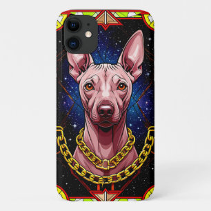 Funda Para iPhone 11 Perro de Vidrio Emplomado con Fondo Estrellado