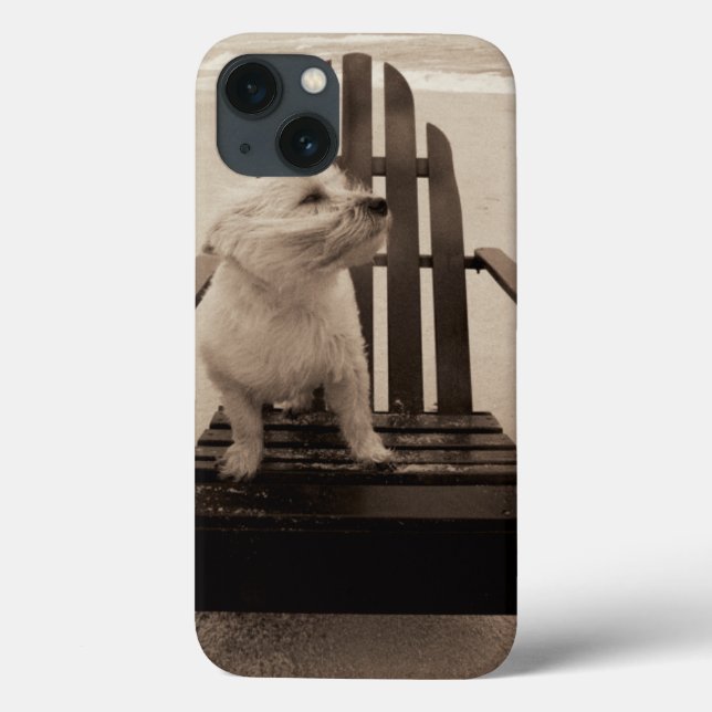 Funda De Case-Mate Para iPhone Perro disfrutando de la playa (Reverso)