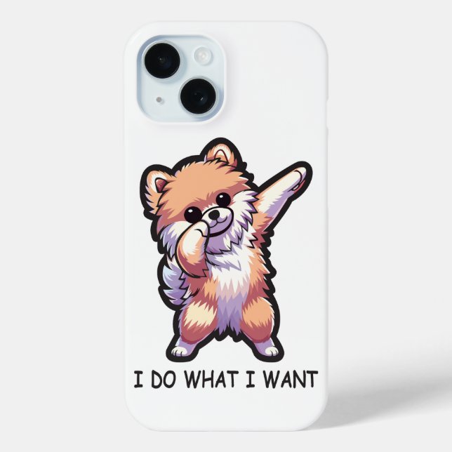 Funda De Case-Mate Para iPhone Perro divertido de Pomerania (Reverso )