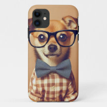 Perro divertido llevando gafas y Bowtie