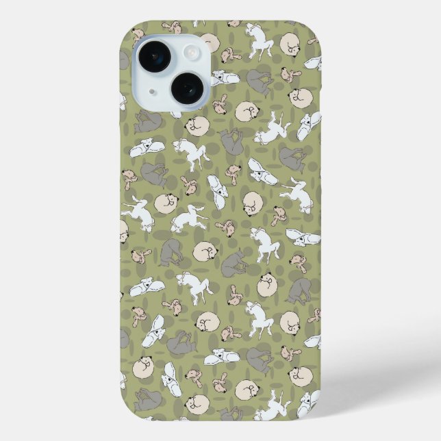 Funda De Case-Mate Para iPhone Perro durmiente inspira impresión en gris verde (Reverso )