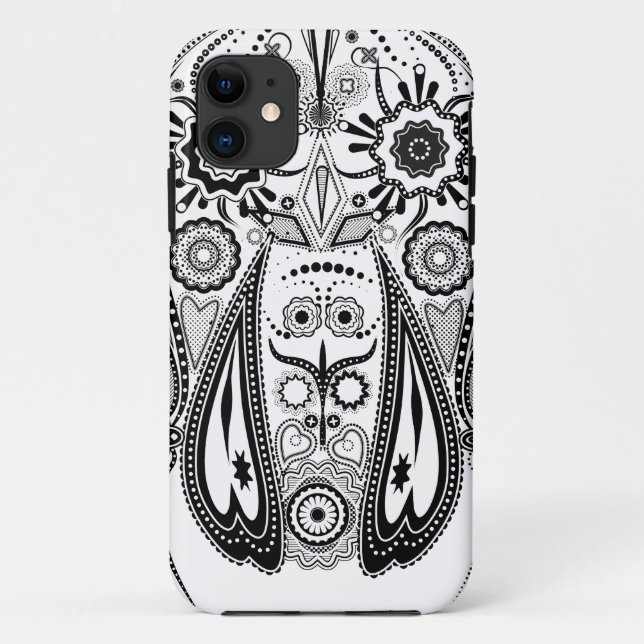 Funda De Case-Mate Para iPhone Perro grande blanco y negro (Reverso)