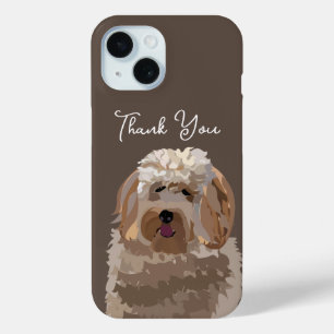 Funda Para iPhone 15 Perro Labradoodle Lindo Personalizado