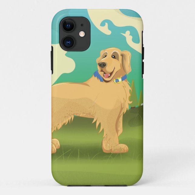 Funda De Case-Mate Para iPhone Perro mascota en el parque (Reverso)